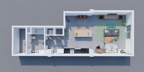 Floor plan for studio, 1 bath, 655 sqft
